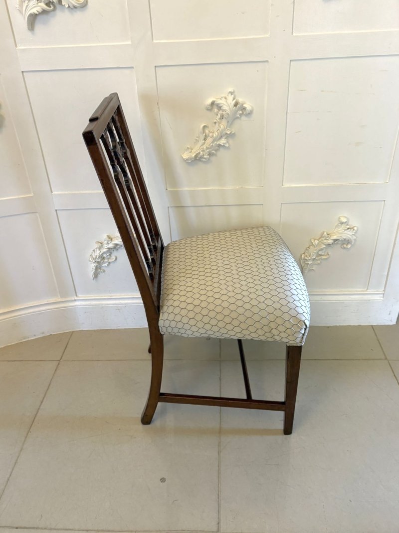 Antique Victorian English Mahogany Dining Chairs Set of 8 Carvers Newly Upholstered - Image 5