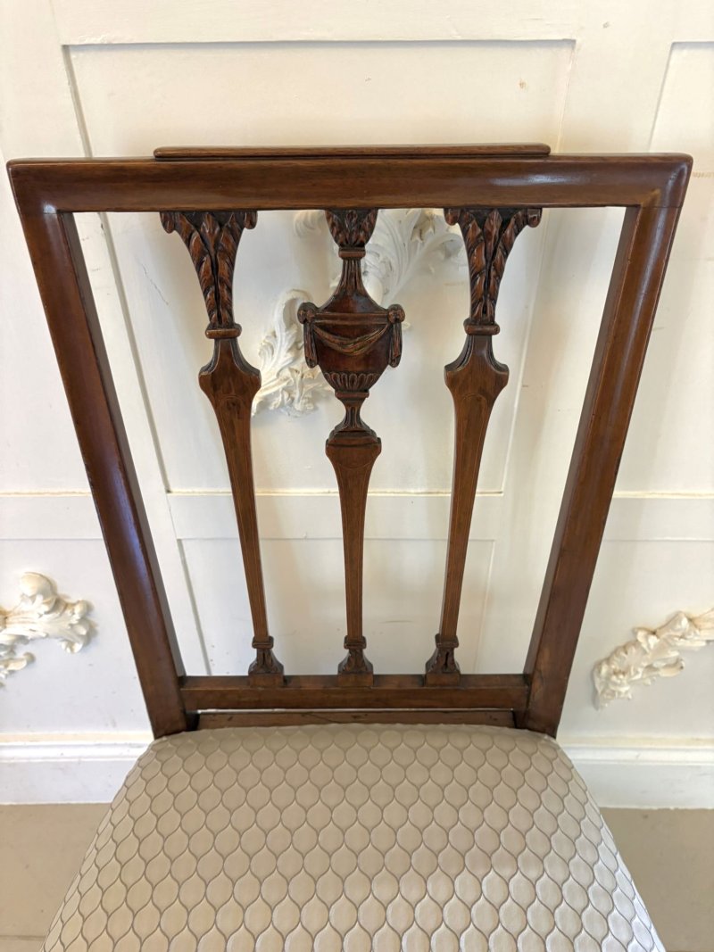 Antique Victorian English Mahogany Dining Chairs Set of 8 Carvers Newly Upholstered - Image 12