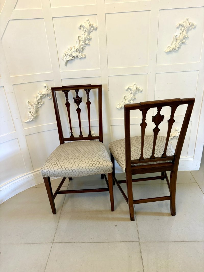 Antique Victorian English Mahogany Dining Chairs Set of 8 Carvers Newly Upholstered - Image 3