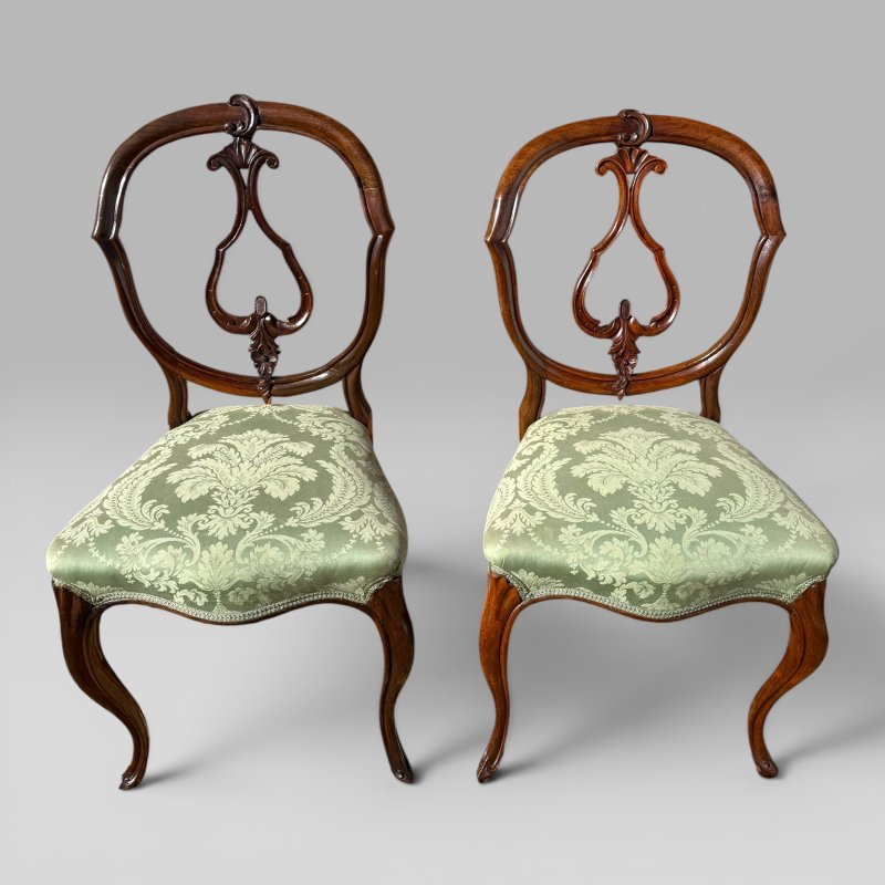 Antique Victorian Mahogany Balloon Back Dining Chairs, Set of 6 - Image 10