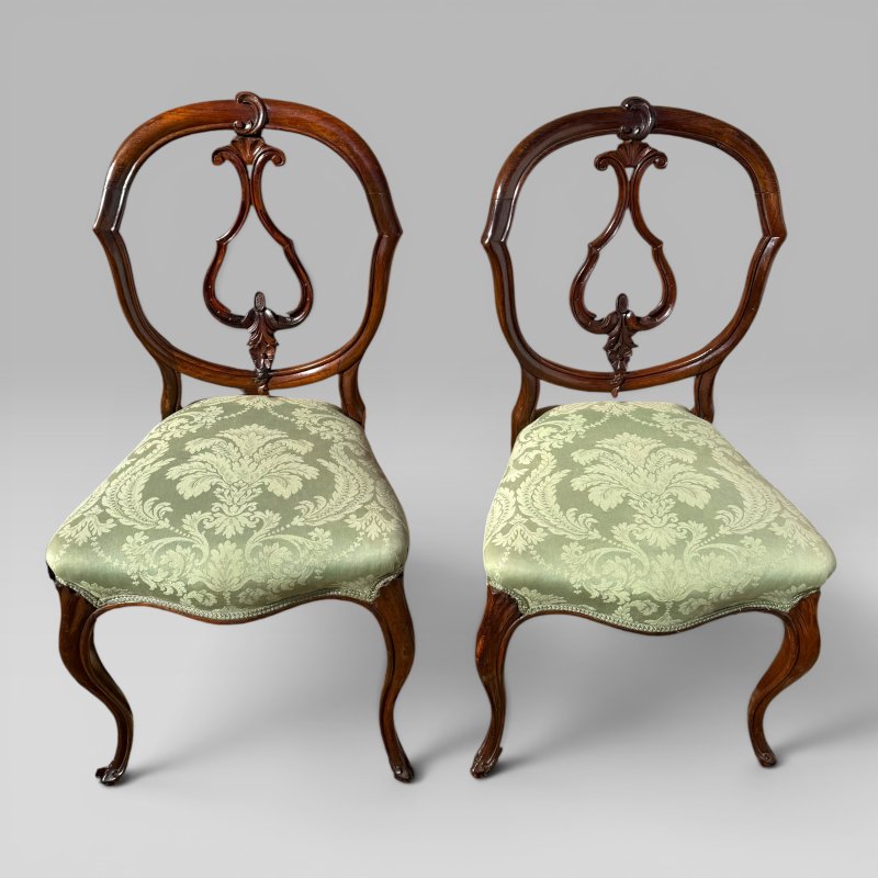 Antique Victorian Mahogany Balloon Back Dining Chairs, Set of 6 - Image 4
