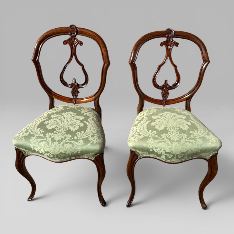 Antique Victorian Mahogany Balloon Back Dining Chairs, Set of 6 - Image 5