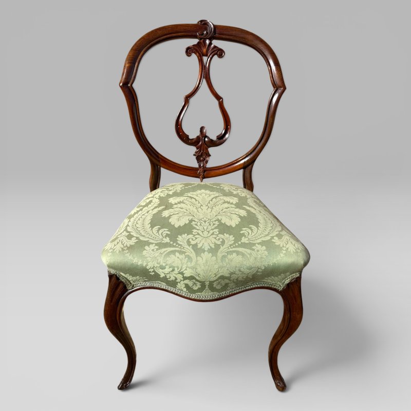 Antique Victorian Mahogany Balloon Back Dining Chairs, Set of 6 - Image 6