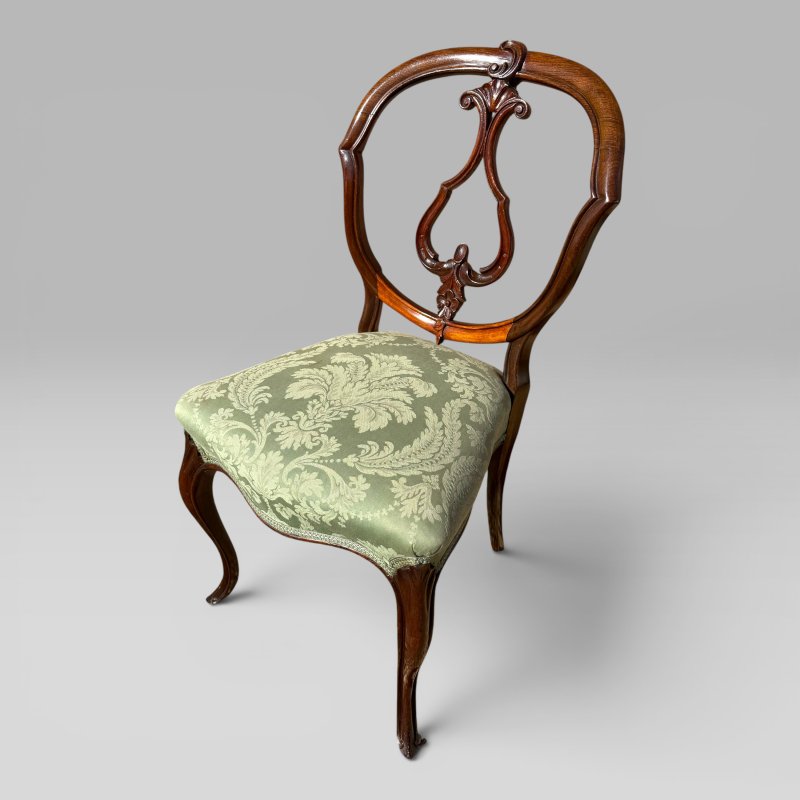 Antique Victorian Mahogany Balloon Back Dining Chairs, Set of 6 - Image 7