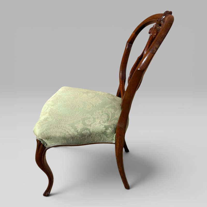 Antique Victorian Mahogany Balloon Back Dining Chairs, Set of 6 - Image 8