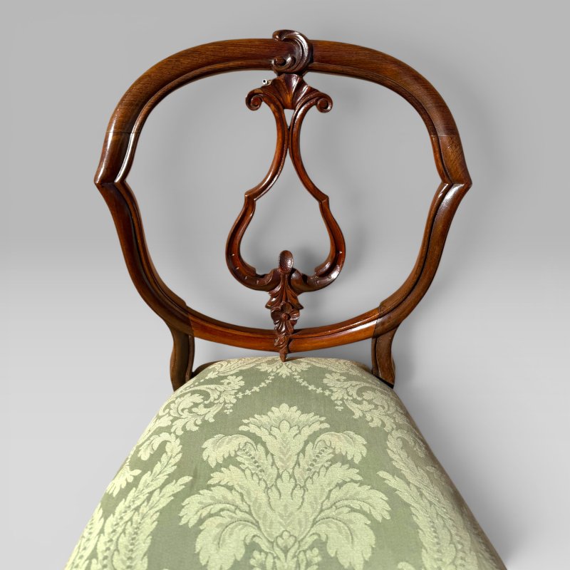 Antique Victorian Mahogany Balloon Back Dining Chairs, Set of 6 - Image 11