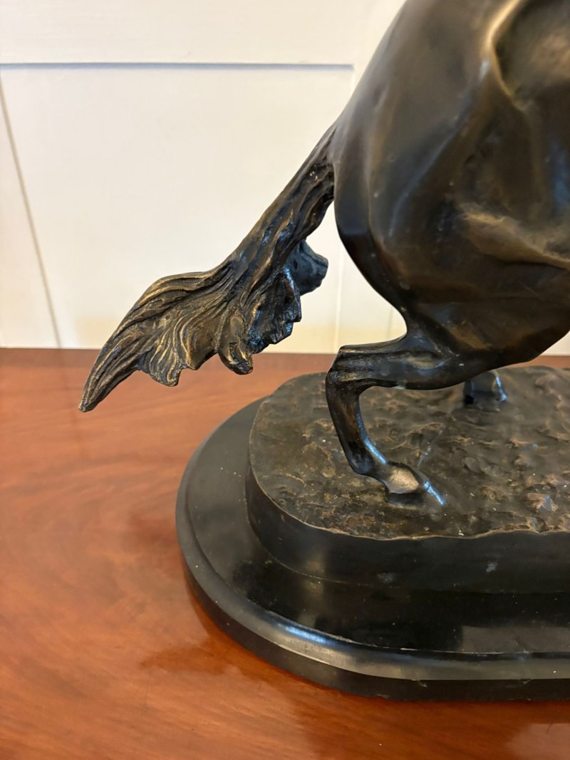 Antique Large Bronze Cowboy On Bucking Horse Sculpture After Remington Broncho Buster Western Equestrian Figure - Image 9
