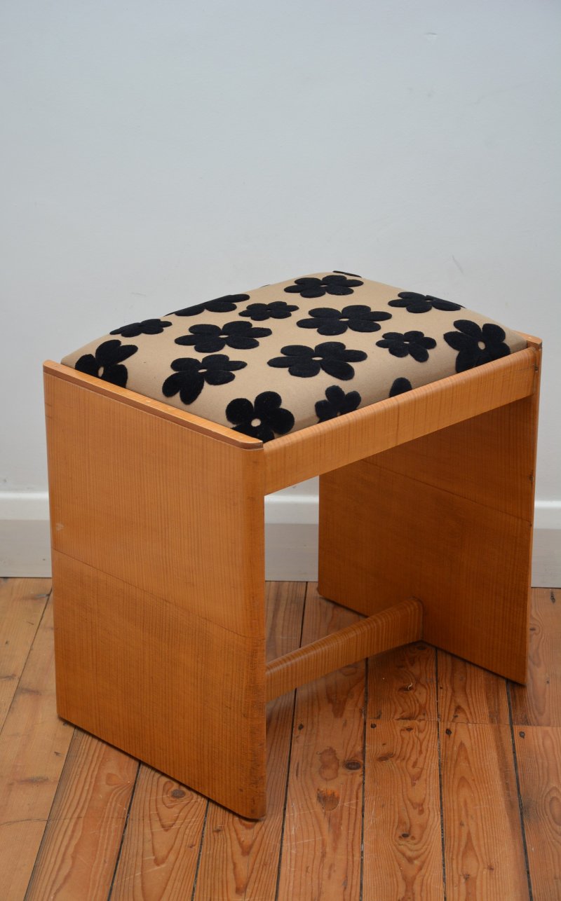 Art Deco Sycamore Dressing Table Stool