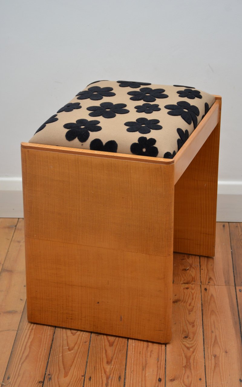 Art Deco Sycamore Dressing Table Stool - Image 10