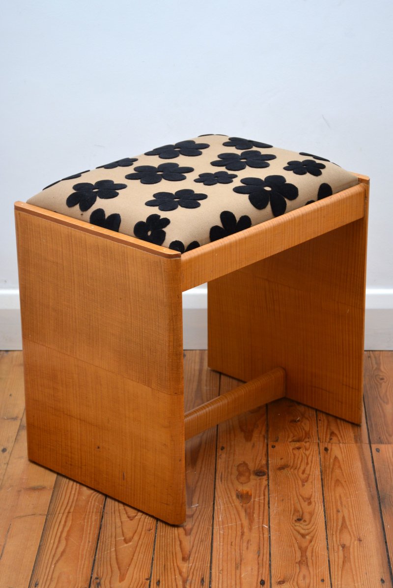 Art Deco Sycamore Dressing Table Stool - Image 9