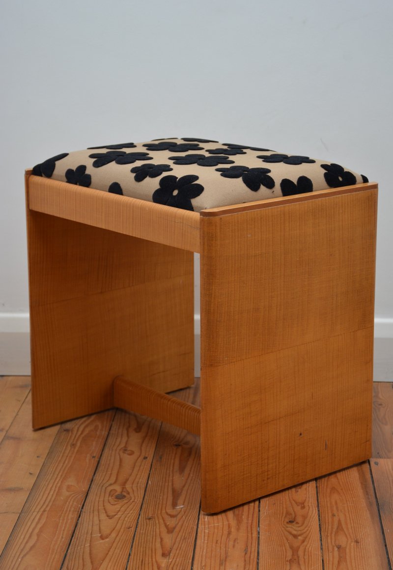 Art Deco Sycamore Dressing Table Stool - Image 12