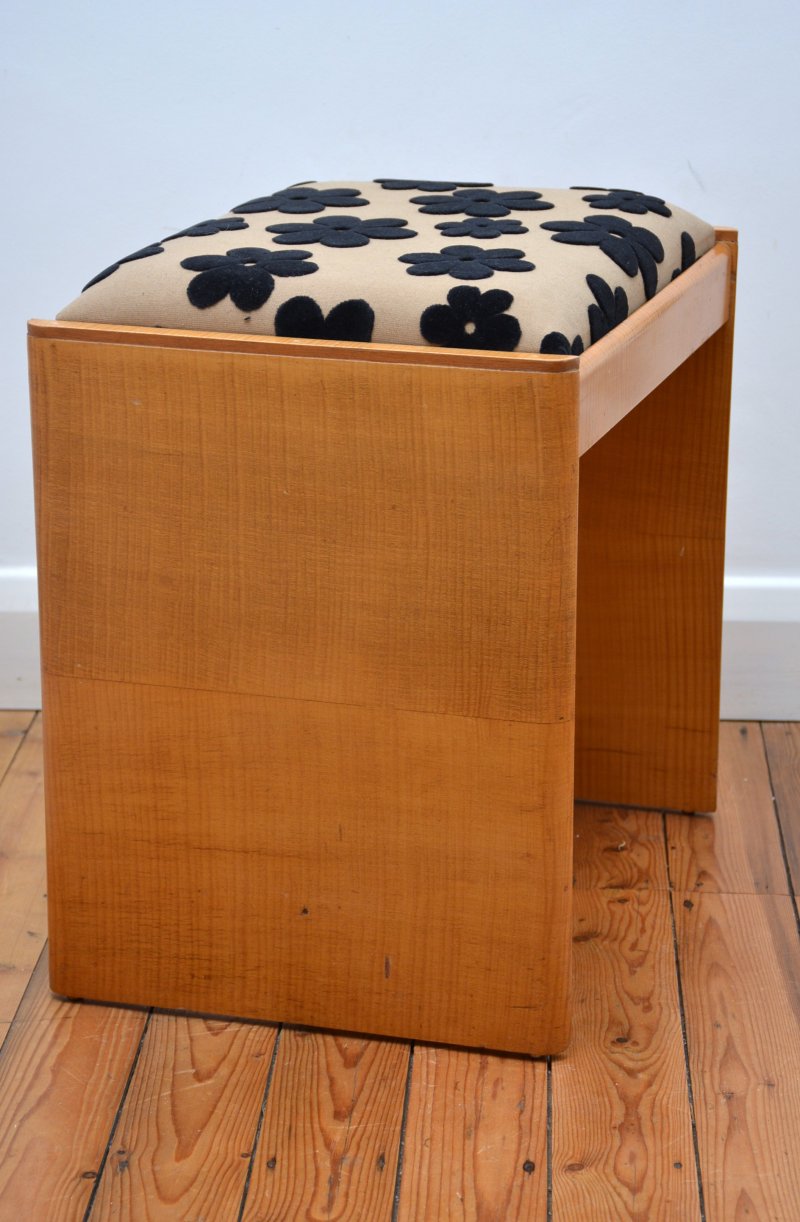 Art Deco Sycamore Dressing Table Stool - Image 11