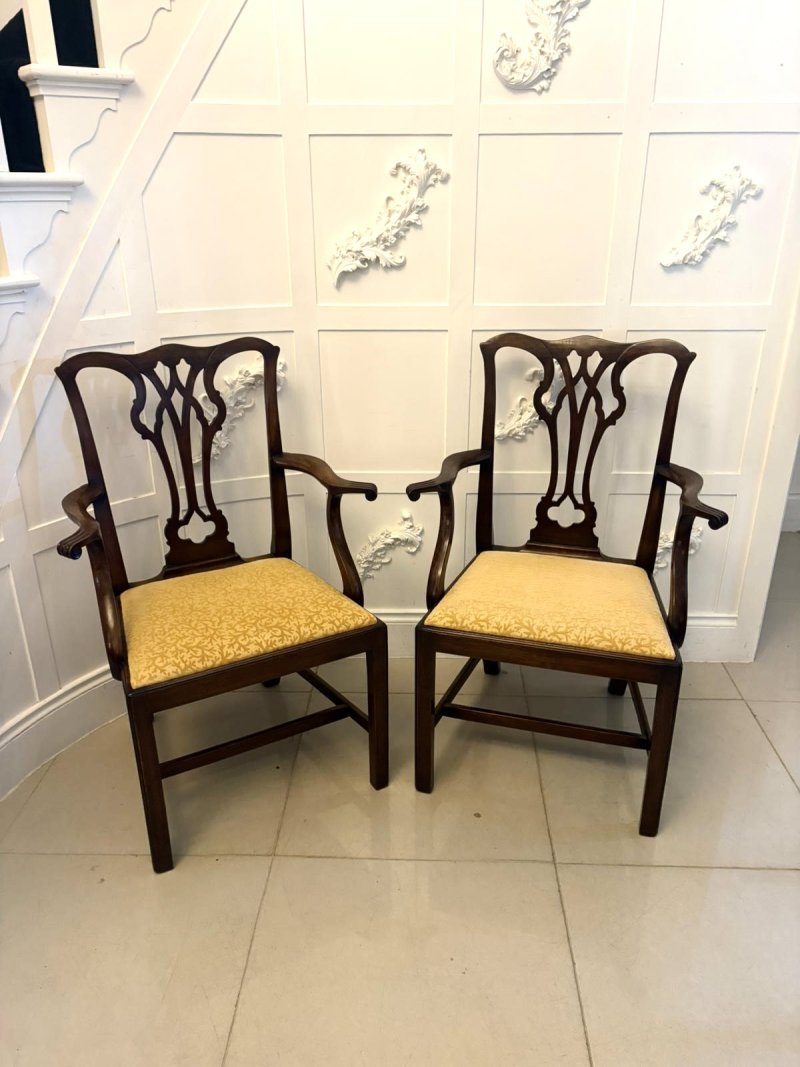 Antique Victorian Mahogany Dining Chairs Set of Eight 6 Singles 2 Carvers English - Image 5
