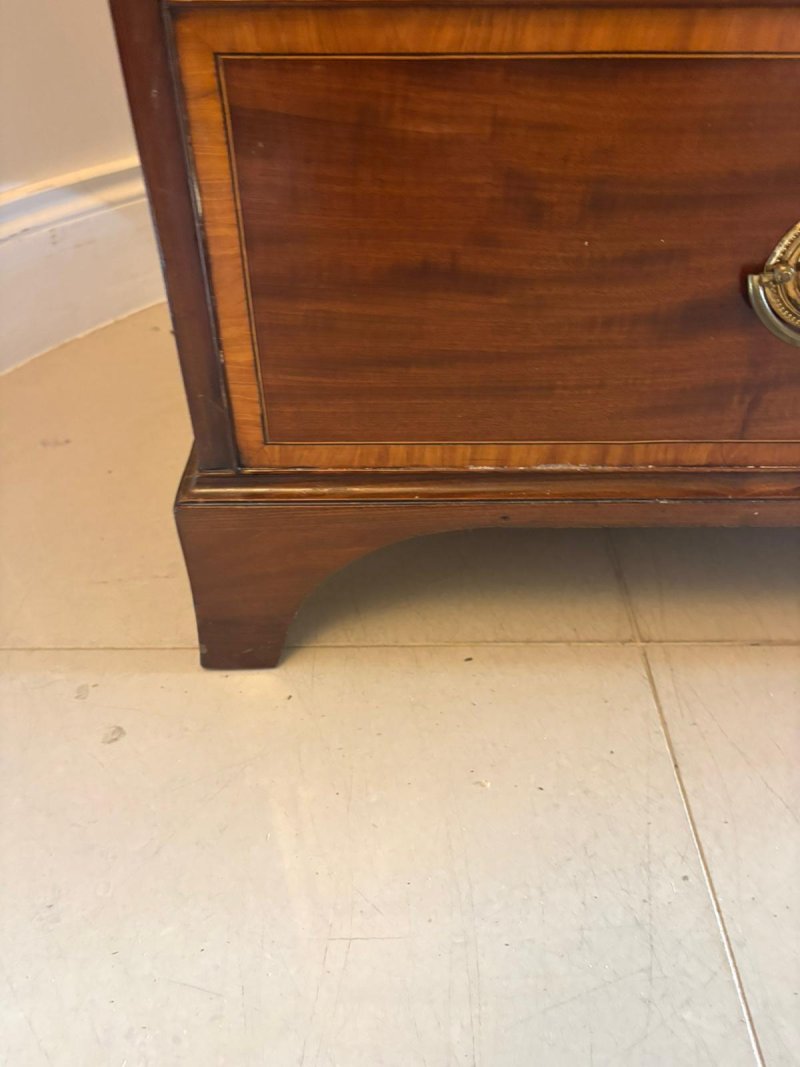 Antique Georgian Mahogany Satinwood Inlaid Linen Press Housekeepers Wardrobe - Image 13
