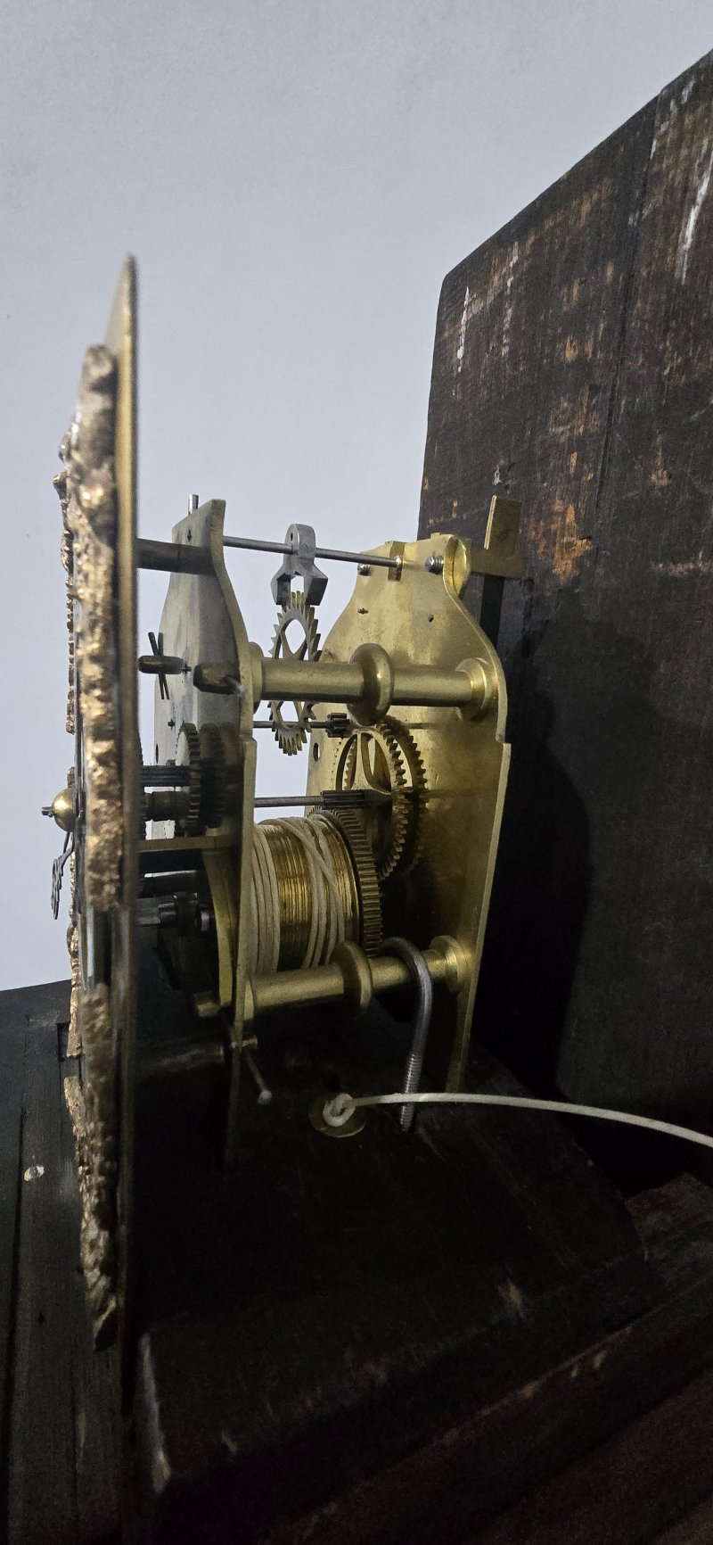 Very Pretty Burr Walnut Grandaughter Longcase Clock - Image 8