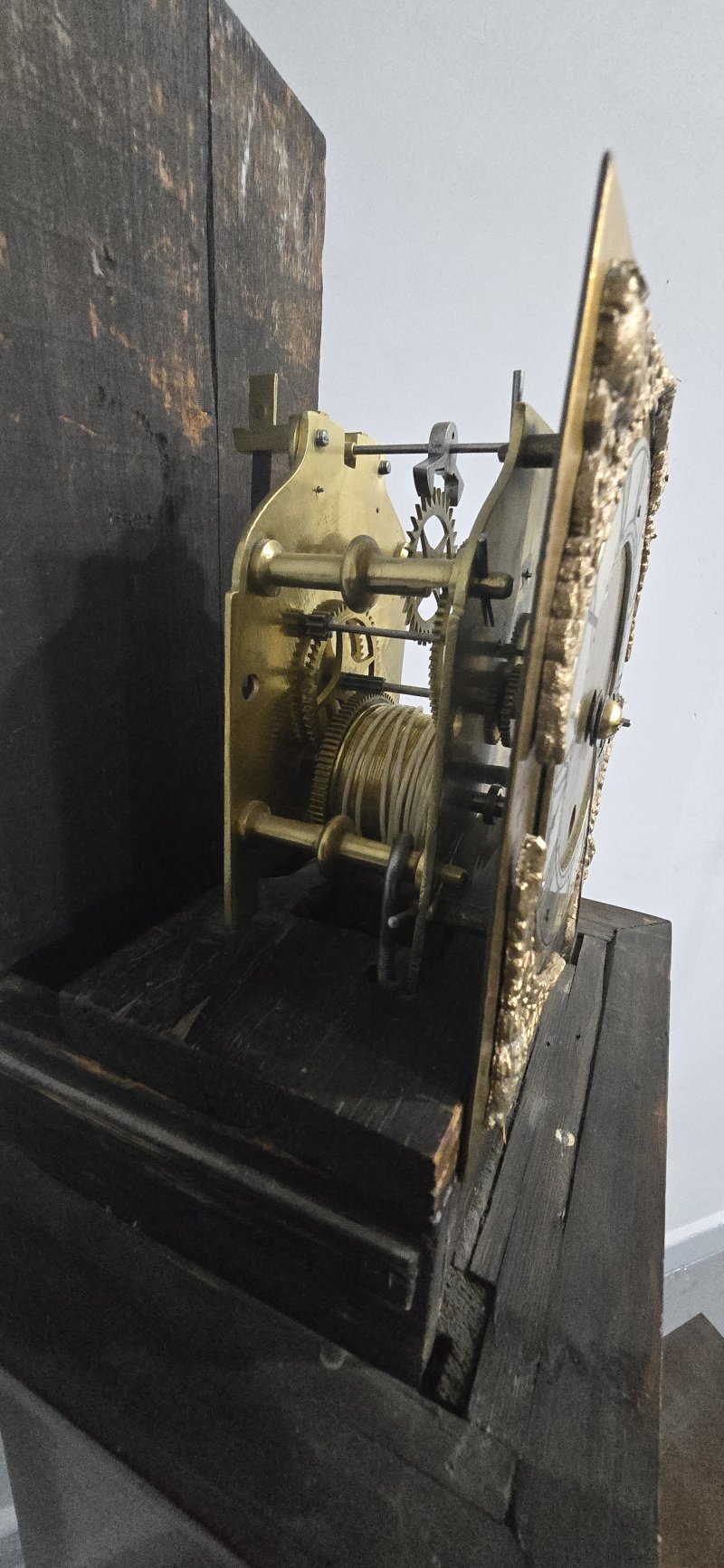 Very Pretty Burr Walnut Grandaughter Longcase Clock - Image 13