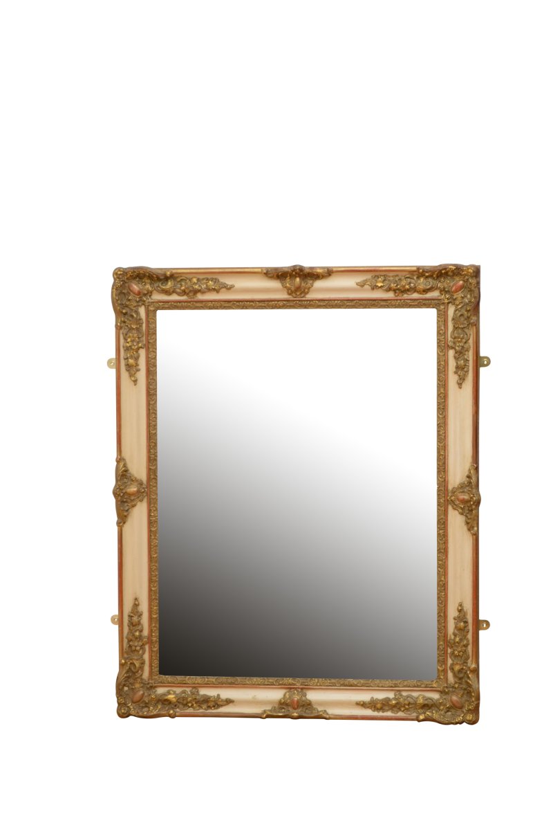 Edit: French Antique Wall Mirror with Original Glass Restored in Good condition H107cm - Image 3