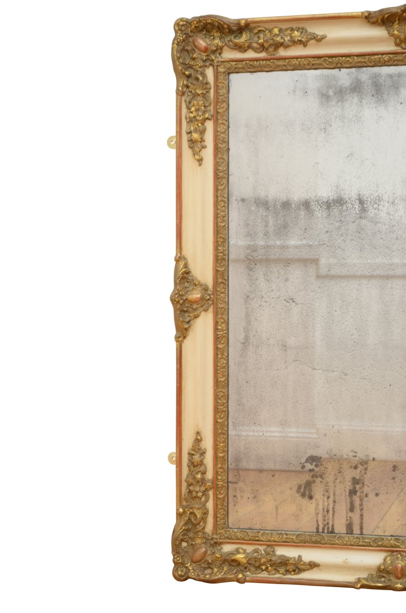 Edit: French Antique Wall Mirror with Original Glass Restored in Good condition H107cm - Image 7