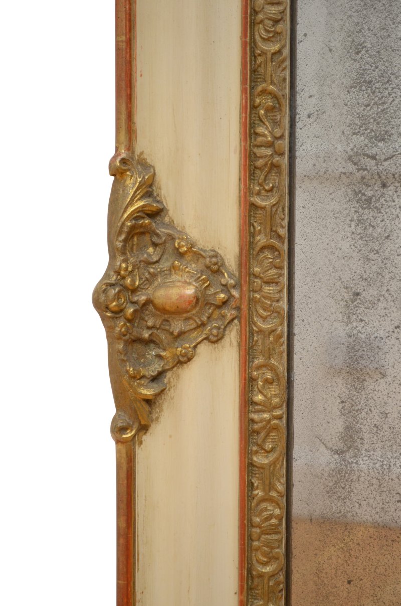 Edit: French Antique Wall Mirror with Original Glass Restored in Good condition H107cm - Image 8