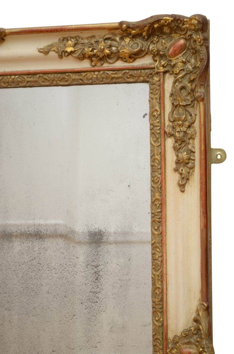 Edit: French Antique Wall Mirror with Original Glass Restored in Good condition H107cm - Image 10