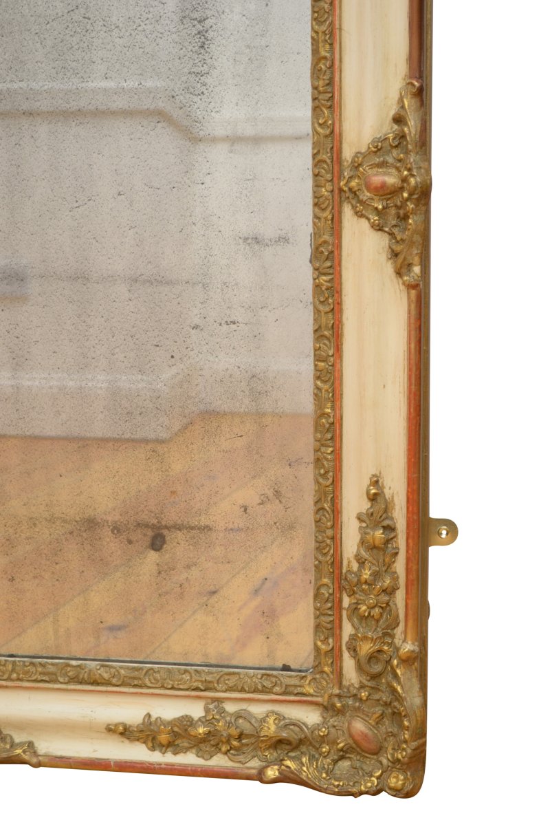 Edit: French Antique Wall Mirror with Original Glass Restored in Good condition H107cm - Image 11