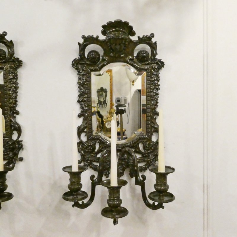 Pair of French 19th Century Bronze Girandoles - Image 3