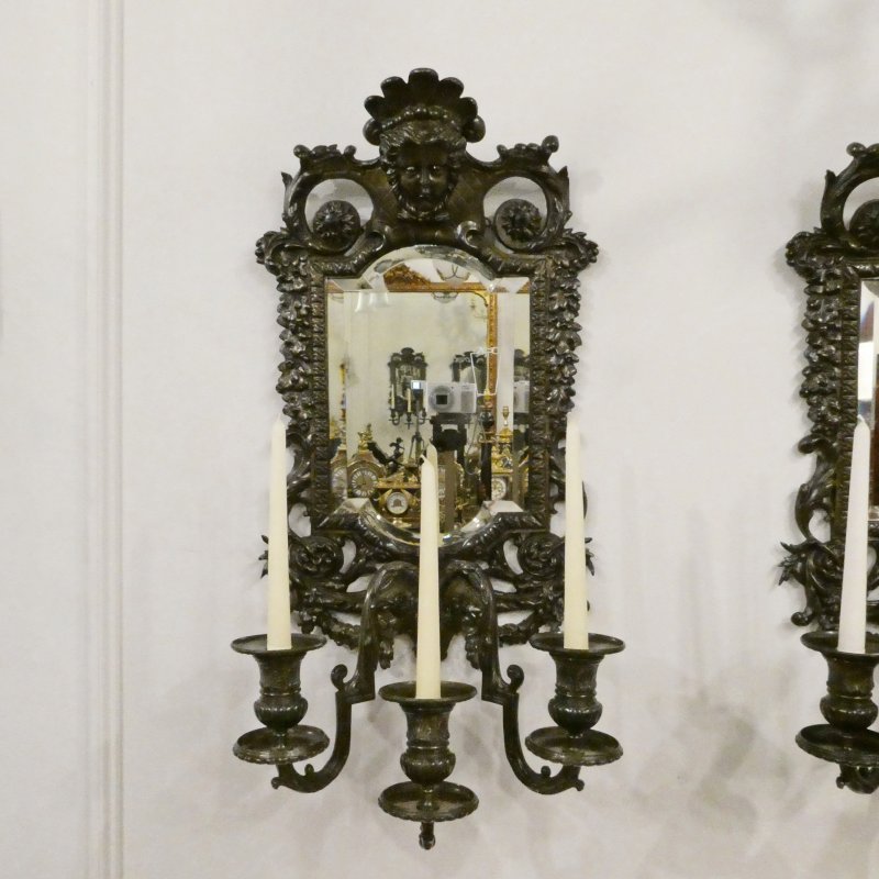 Pair of French 19th Century Bronze Girandoles - Image 2