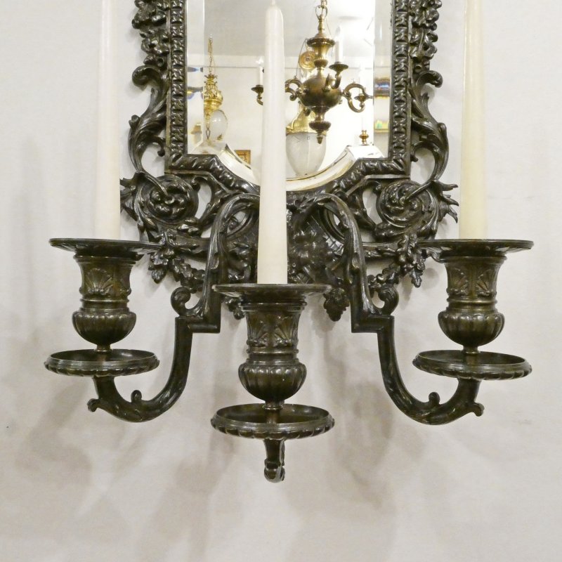 Pair of French 19th Century Bronze Girandoles - Image 4
