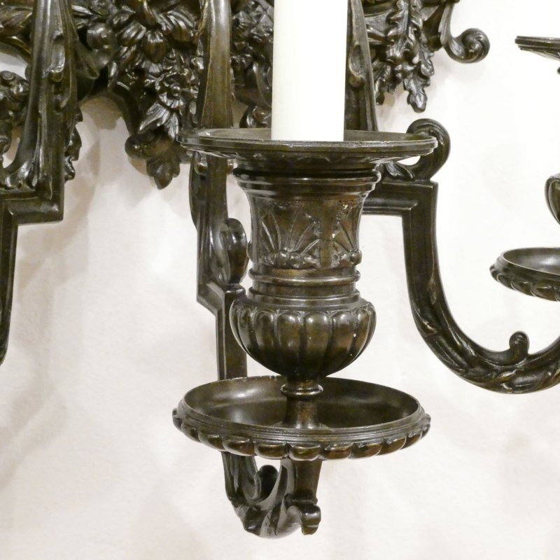 Pair of French 19th Century Bronze Girandoles - Image 5