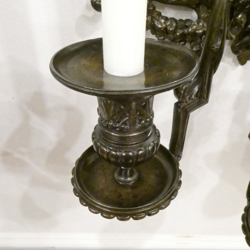 Pair of French 19th Century Bronze Girandoles - Image 8