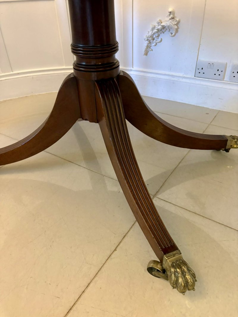 Antique English Regency Oval Tilt Top Figured Mahogany Dining Table 6 Seater - Image 12