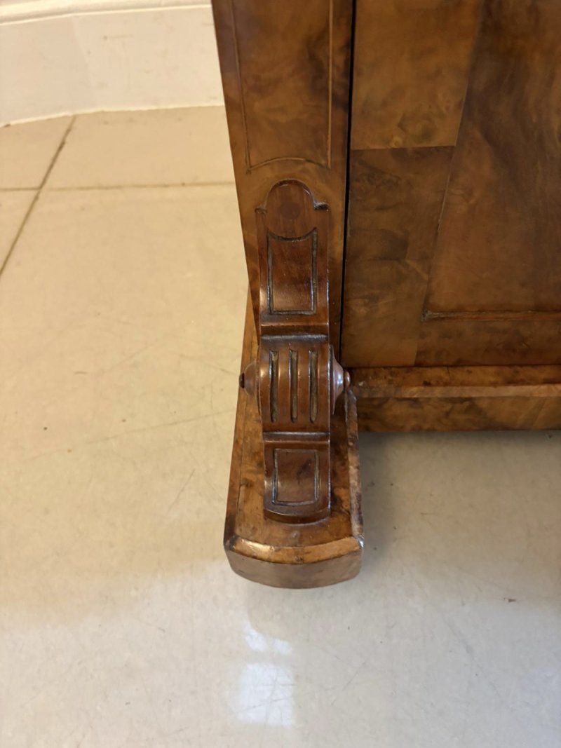 Antique Victorian Burr Walnut Davenport Desk Writing Table Stationery Cabinet - Image 25