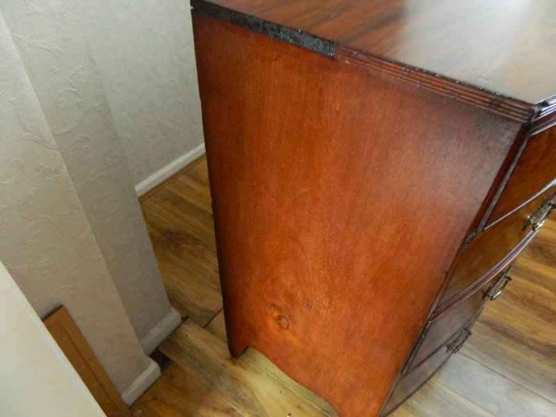 Regency Mahogany Bow Front Chest of Drawers - Image 20