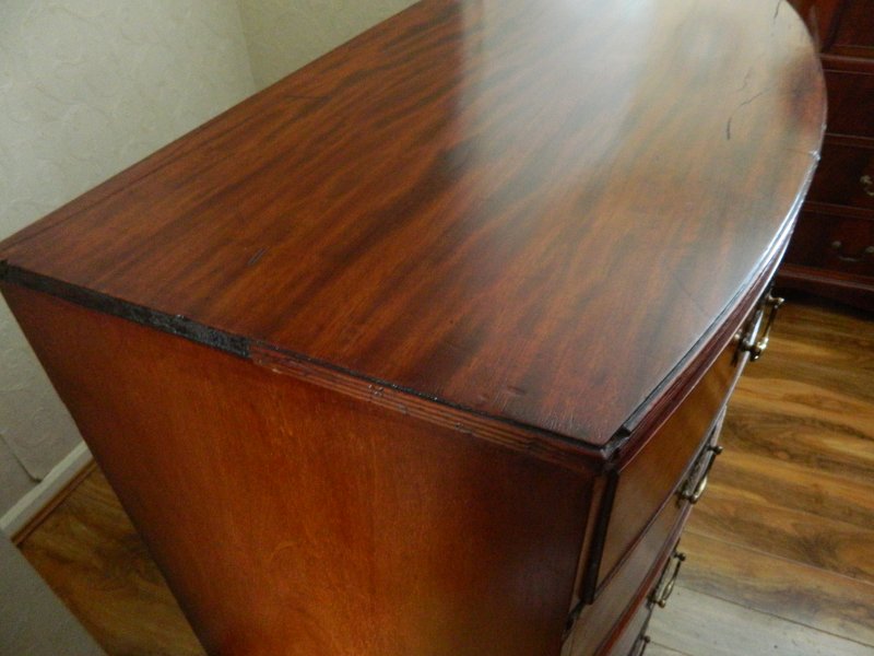 Regency Mahogany Bow Front Chest of Drawers - Image 21