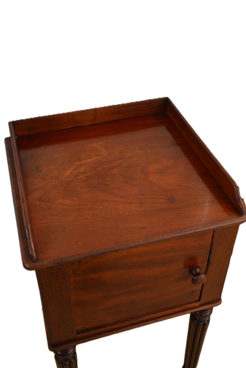 Regency Mahogany Bedside Cabinet Pot Cupboard - Image 6