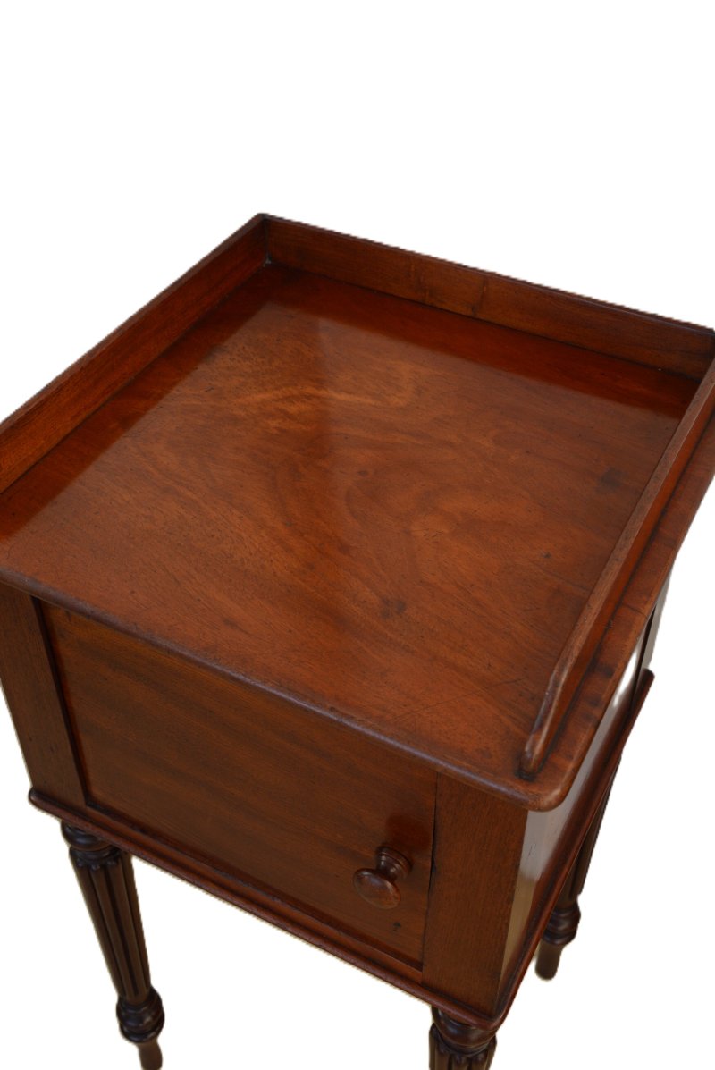 Regency Mahogany Bedside Cabinet Pot Cupboard - Image 8