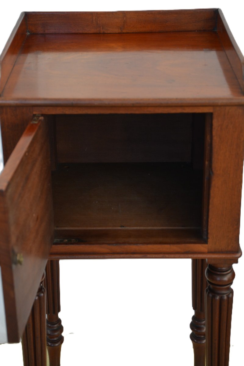Regency Mahogany Bedside Cabinet Pot Cupboard - Image 9