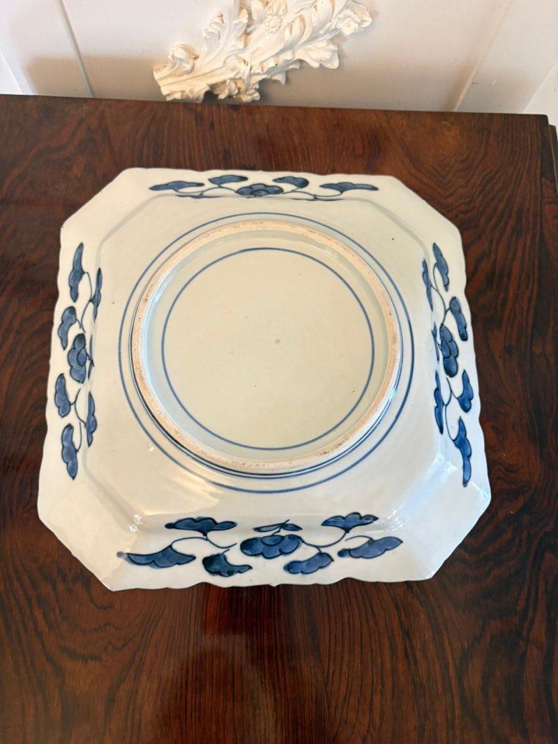 Antique Japanese Imari Porcelain Charger Plate Hand Painted Floral Bird Design Decorative Dish - Image 4