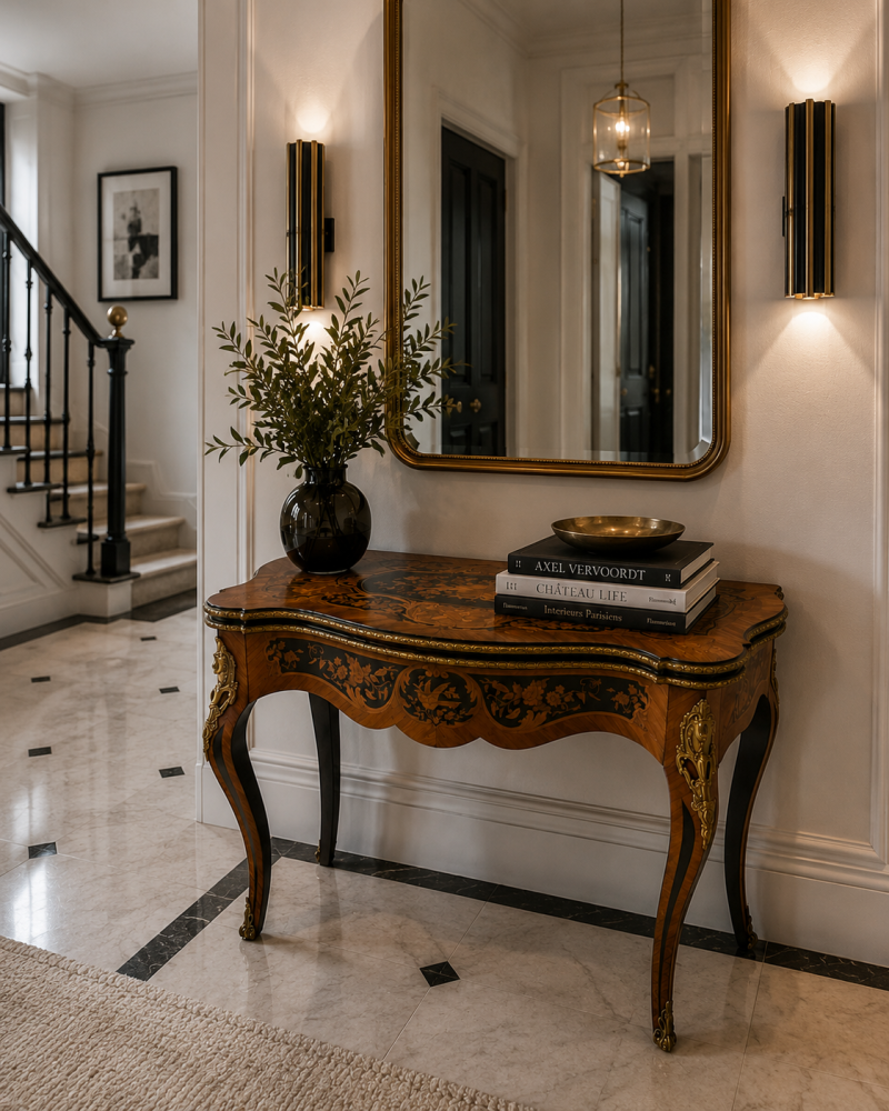Antique French Kingwood Marquetry Card Table Console Table Ormolu Mounted Louis XV Style - Image 23