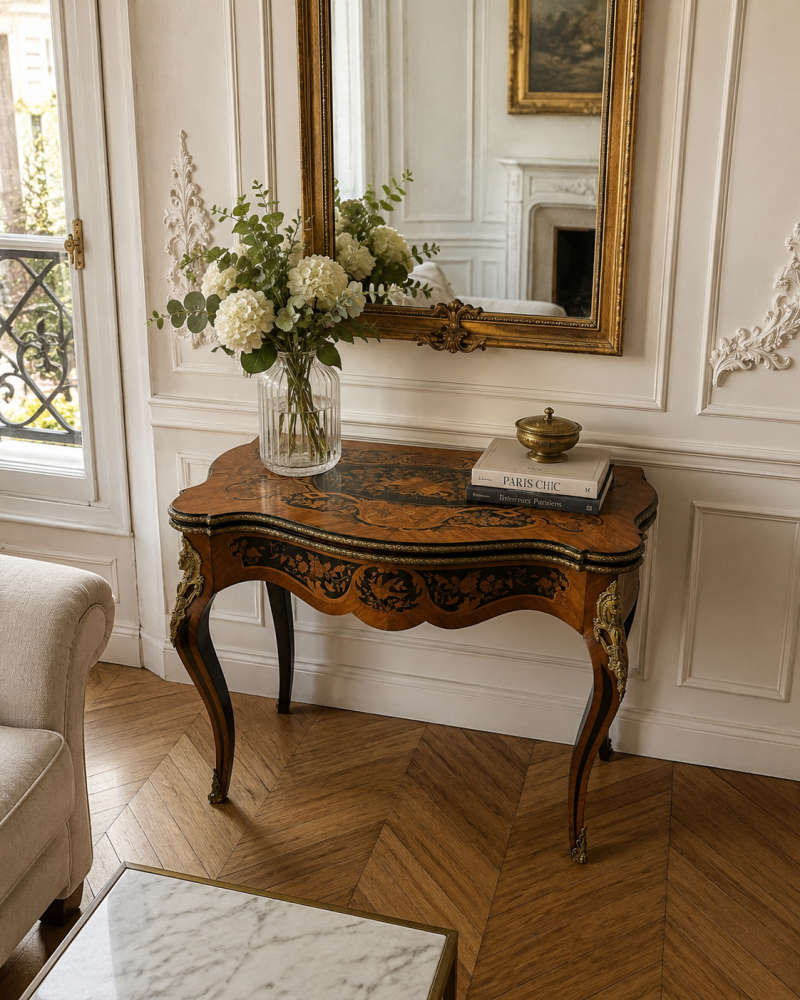 Antique French Kingwood Marquetry Card Table Console Table Ormolu Mounted Louis XV Style - Image 2
