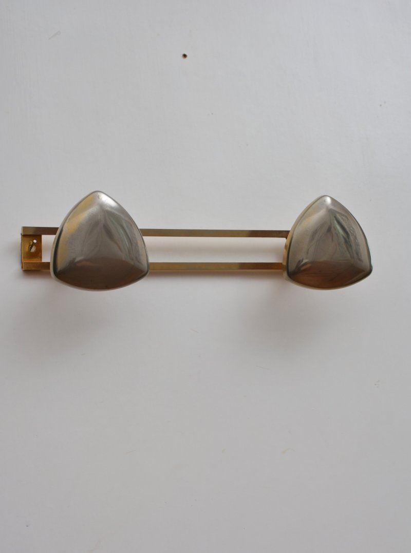 Art Deco Coat Hooks Shield Shaped Gold and Silver Metal - Image 2