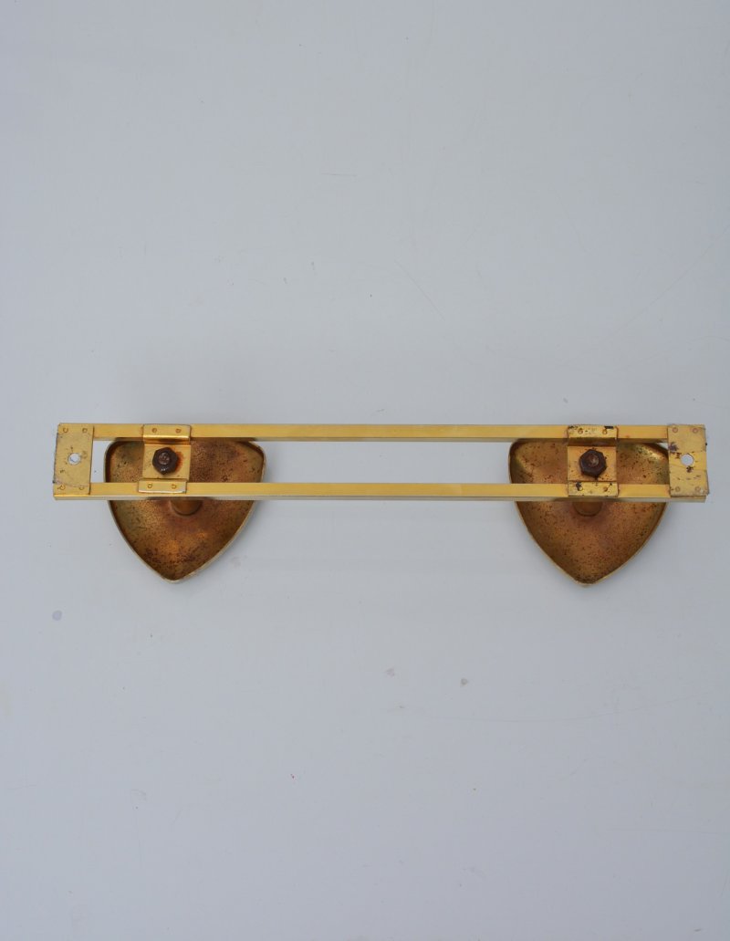 Art Deco Coat Hooks Shield Shaped Gold and Silver Metal - Image 9