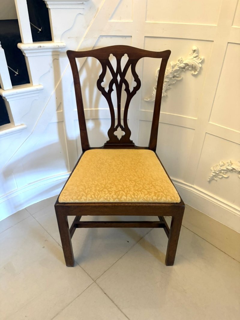 Antique Georgian Mahogany Side Chairs Pair English - Image 8