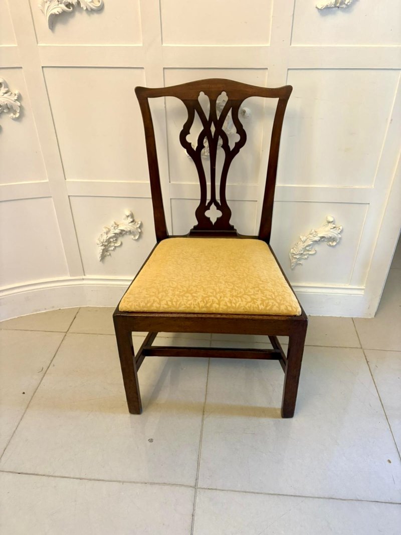Antique Georgian Mahogany Side Chairs Pair English - Image 5