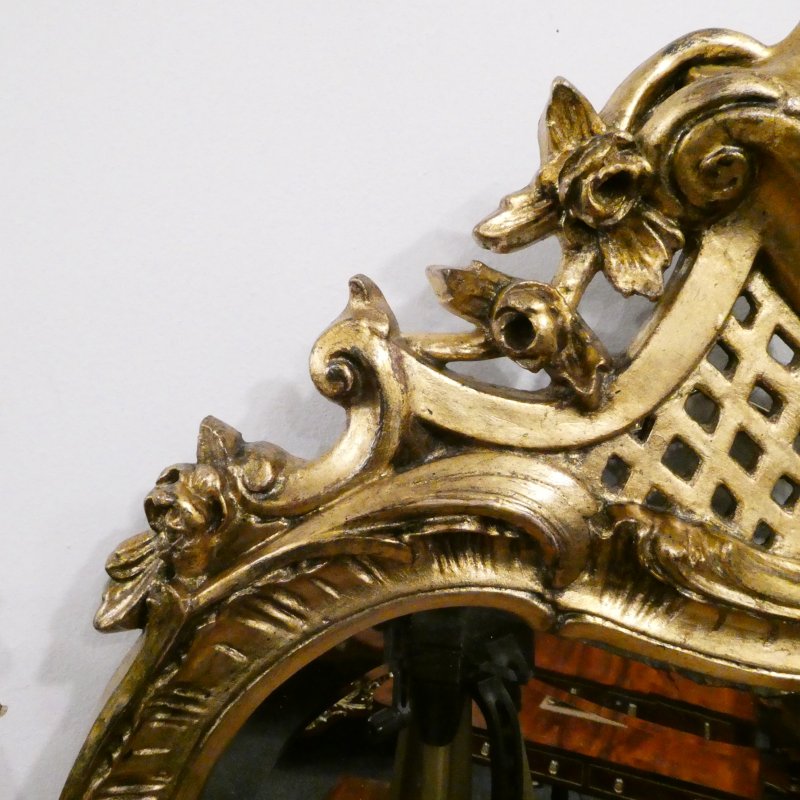 Pair of French Rococo Style Giltwood Wall Mirrors - Image 9