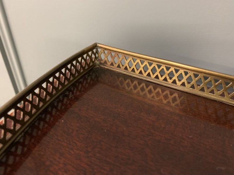 Demi Lune Brass Inlaid French Mahogany Vitrine - Image 14