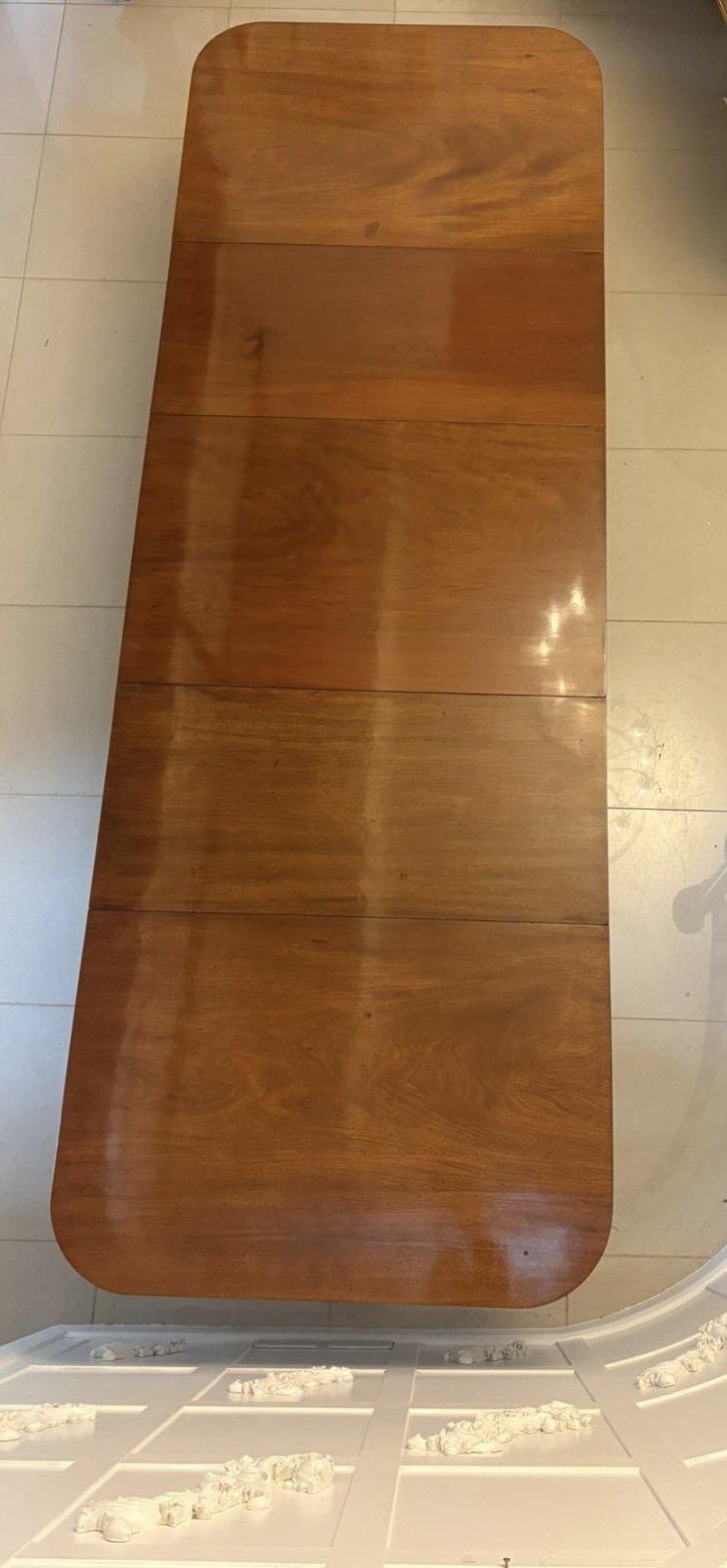 Antique Georgian Figured Mahogany 3 Pillar Extending Dining Table Circa 1800 12 Seater - Image 5