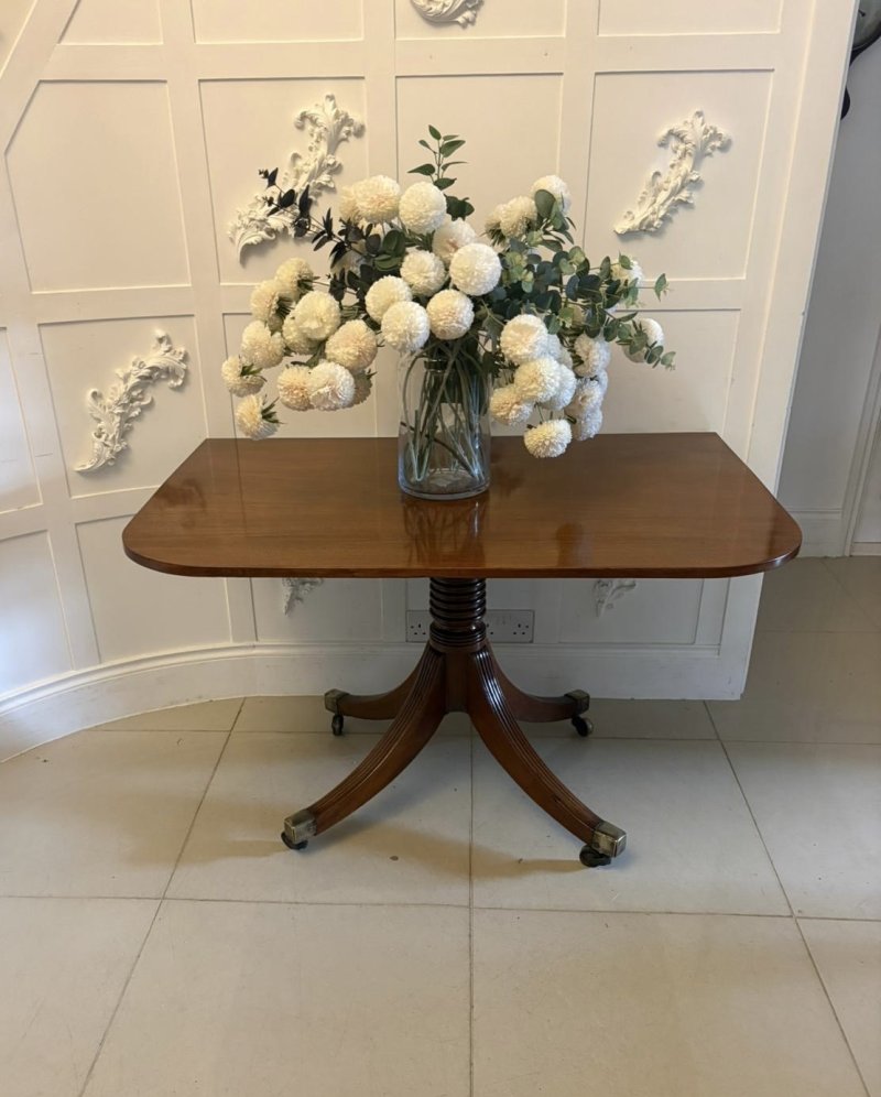Antique Georgian Figured Mahogany 3 Pillar Extending Dining Table Circa 1800 12 Seater - Image 8