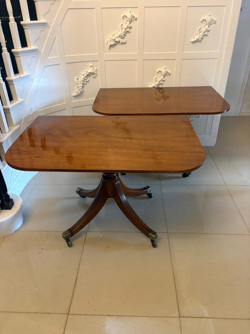 Antique Georgian Figured Mahogany 3 Pillar Extending Dining Table Circa 1800 12 Seater - Image 7
