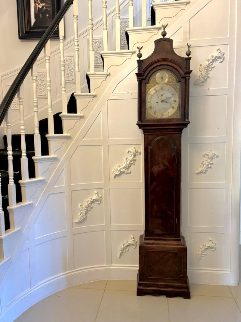 Antique George II Mahogany 8 Day Strike Silent Longcase Clock Henry Weedon London
